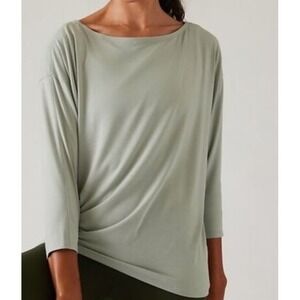 Athleta Women SM Mint Green Ease in Shirt TENCEL Soft Lounge Gym Yoga Goal UPF50
